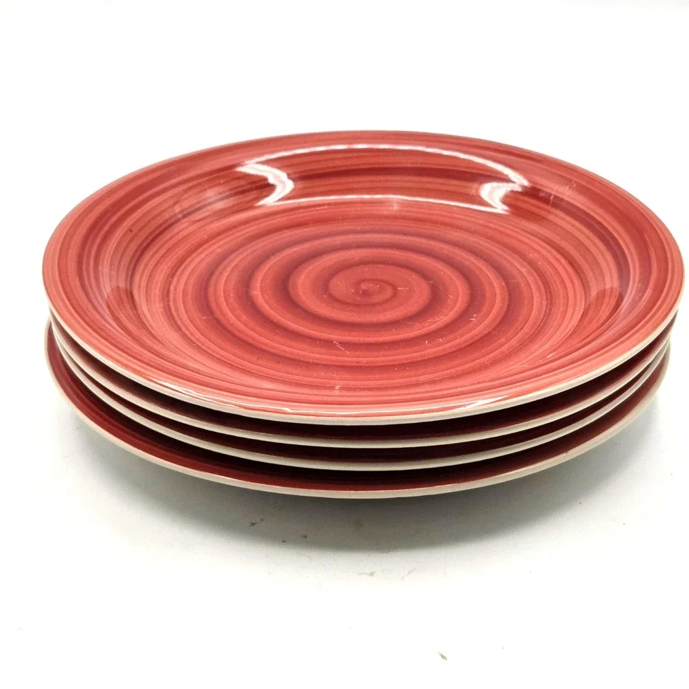 Philippe Richard Stoneware Cranberry Red SWIRL 7 1/2